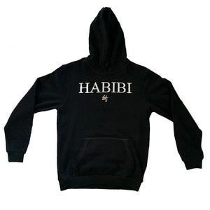 Classic Black Habibi Hoodie with Crystals