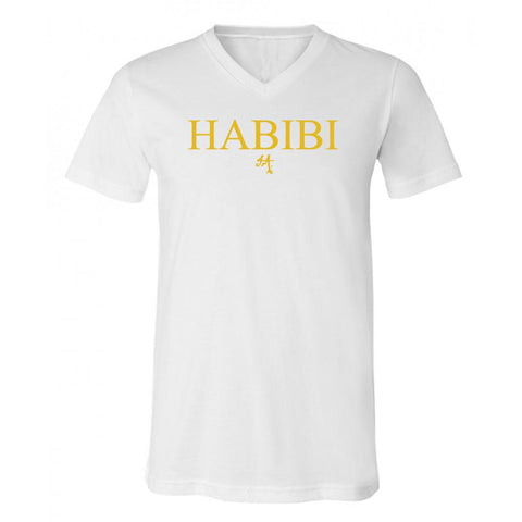 Classic White and Gold Habibi V-Neck